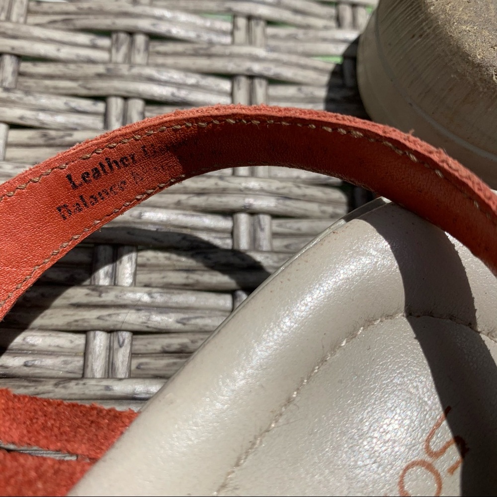 Softspots | Red Leather Huarache Sandals | 11 - Picture 5 of 7